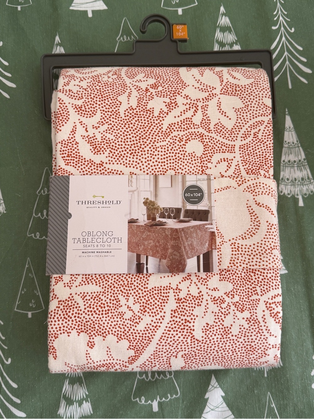 Threshold Target Floral Tablecloth 60x104 Orange Cream Cotton Oblong NWT Fall
